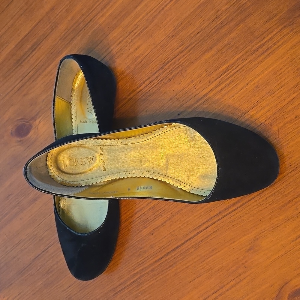 JCrew black velvet ballet flats. size 8.